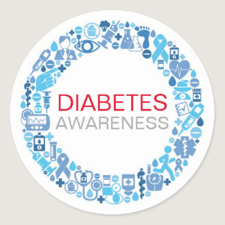 Diabetes Awareness Blue Circle Sticker
