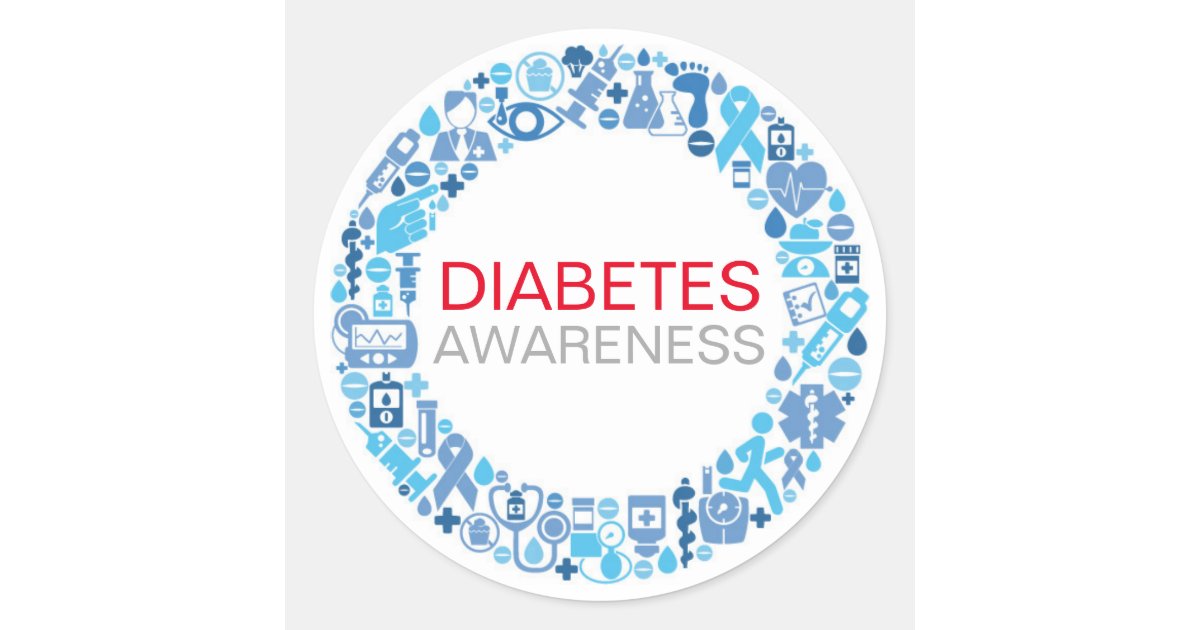 Diabetes Awareness Blue Circle Sticker