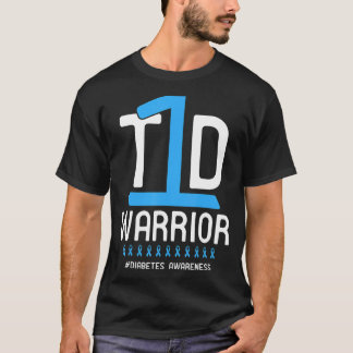 Diabetes Awareness Blue Ribbon T1D Warrior T-Shirt