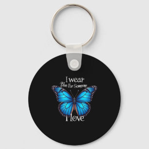 Diabetes Awareness Butterfly Family Support T1d Wo Keychain
