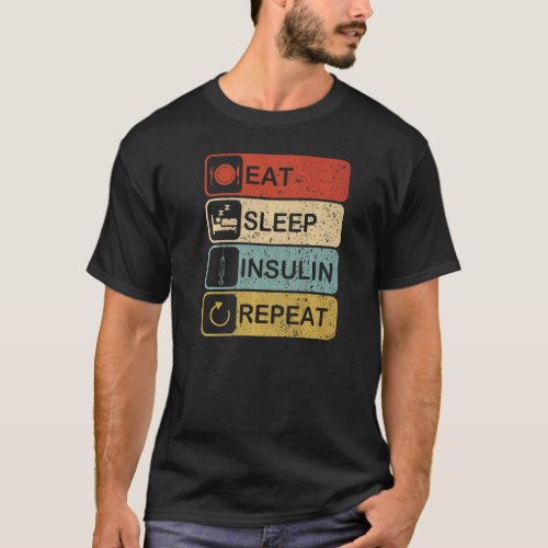 Diabetes Awareness Cycle Eat Sleep Insulin Repeat  T_Shirt