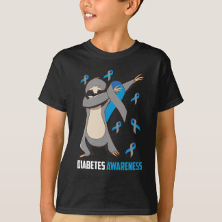 Diabetes Awareness Dabbing Sloth Warrior T-Shirt