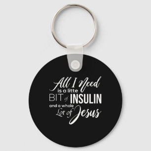 Diabetes Awareness Diabetic Gifts Insulin Jesus Wo Keychain