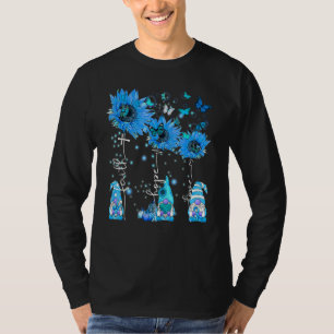 Diabetes Awareness Faith Hope Love Gnome Blue Ribb T-Shirt