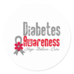 Diabetes Awareness Flower Ribbon Classic Round Sticker