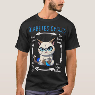 Diabetes Awareness Funny Cat Cycle Diabetic Life S T-Shirt