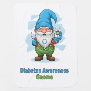 Diabetes Awareness Gnome PNG   Cute Diabetes  Baby Blanket