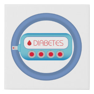 Diabetes Awareness graphic design Faux Canvas Print