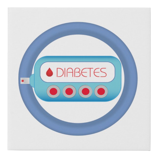 Diabetes Awareness graphic design Faux Canvas Print (Front)