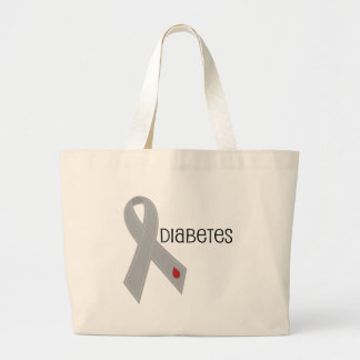 Diabetes Awareness Gray Ribbon Large Tote Bag