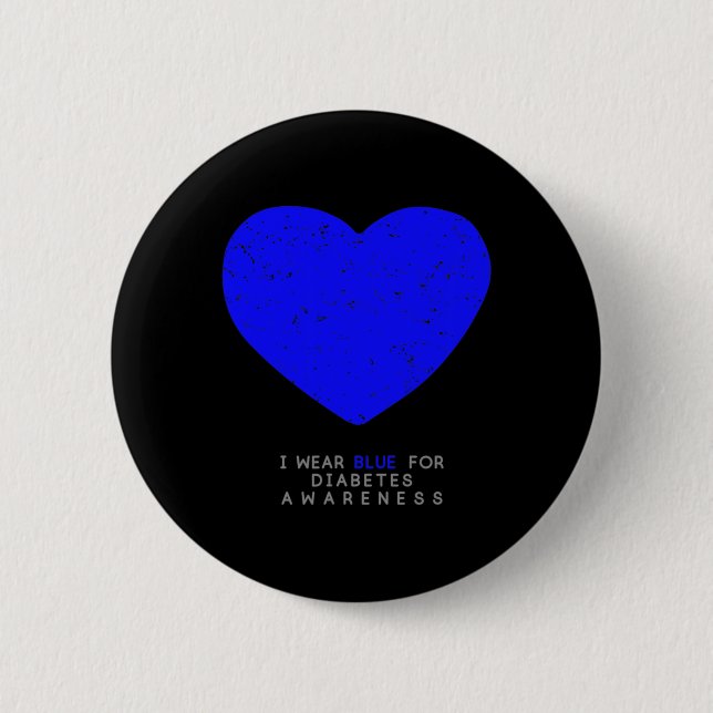 Diabetes Awareness Heart  Button (Front)