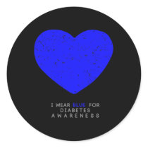 Diabetes Awareness Heart  Classic Round Sticker