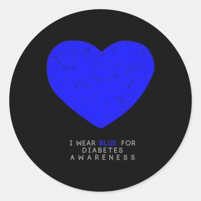 Diabetes Awareness Heart  Classic Round Sticker (Front)
