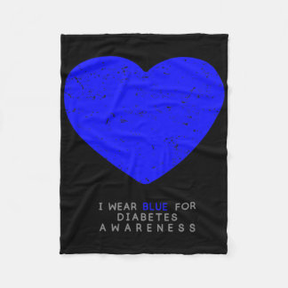 Diabetes Awareness Heart  Fleece Blanket