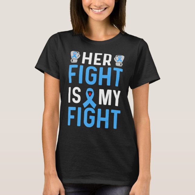 Diabetes Awareness Her Fight Is My fight Diabetes  T-Shirt (Front)