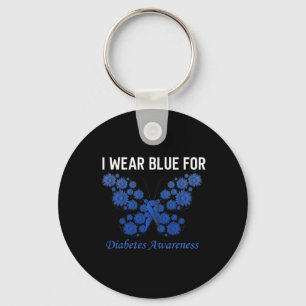 diabetes awareness in november we wear blue hope  keychain