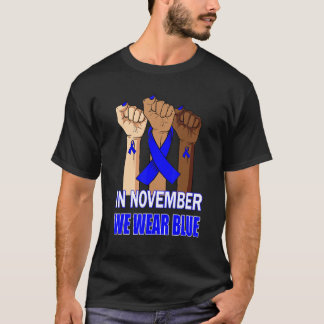 Diabetes Awareness In November We Wear Blue Ribbon T-Shirt