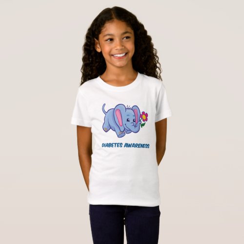 Diabetes awareness _ Kids shirt with blue elephant