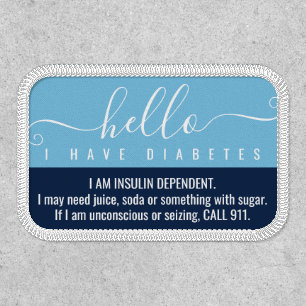 diabetes awareness medical id emergency contact  patch