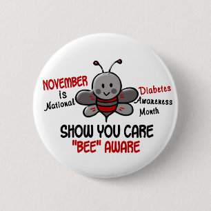 Diabetes Awareness Month Bee 1.1 Button