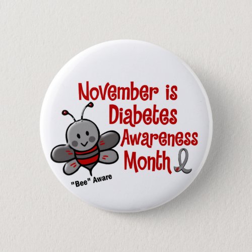 Diabetes Awareness Month Bee 13 Button