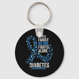 Diabetes Awareness Month Butterflies Blue Ribbon Keychain