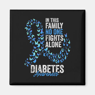 Diabetes Awareness Month Butterflies Blue Ribbon Magnet