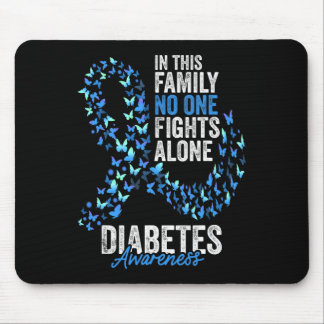 Diabetes Awareness Month Butterflies Blue Ribbon Mouse Pad