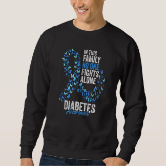 Diabetes Awareness Month Butterflies Blue Ribbon Sweatshirt
