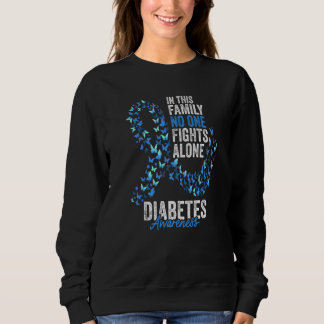 Diabetes Awareness Month Butterflies Blue Ribbon Sweatshirt