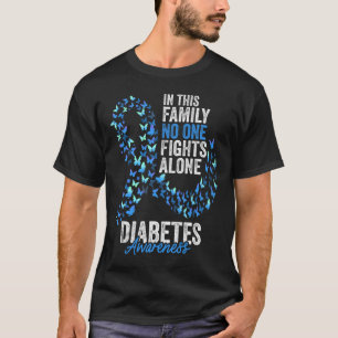 Diabetes Awareness Month Butterflies Blue Ribbon  T-Shirt