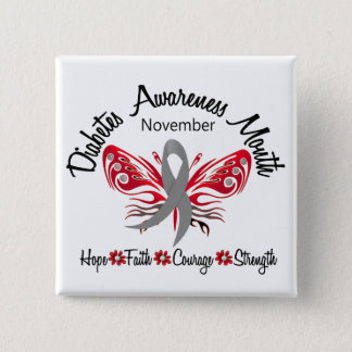 Diabetes Awareness Month Butterfly 3.2 Pinback Button