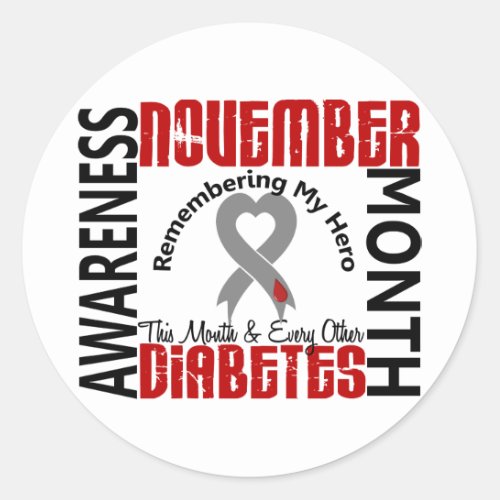 Diabetes Awareness Month Heart 14 Classic Round Sticker