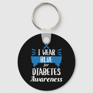 Diabetes Awareness Month I Wear Blue T1 T2 Keychain