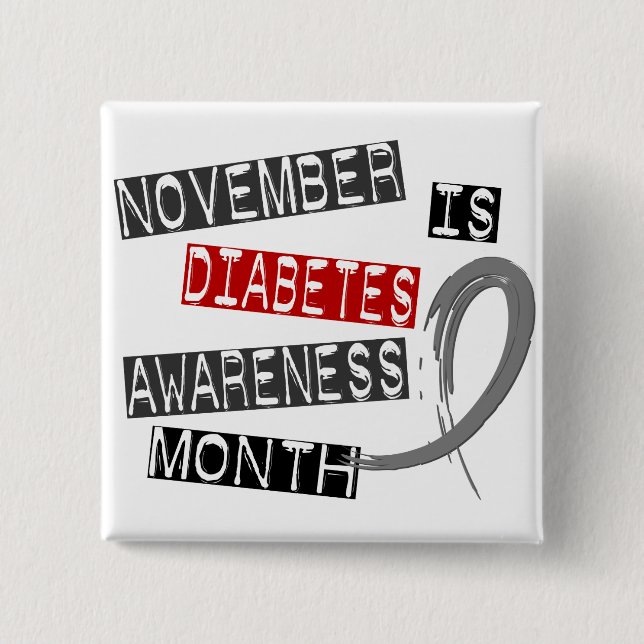 Diabetes Awareness Month L1 Pinback Button (Front)