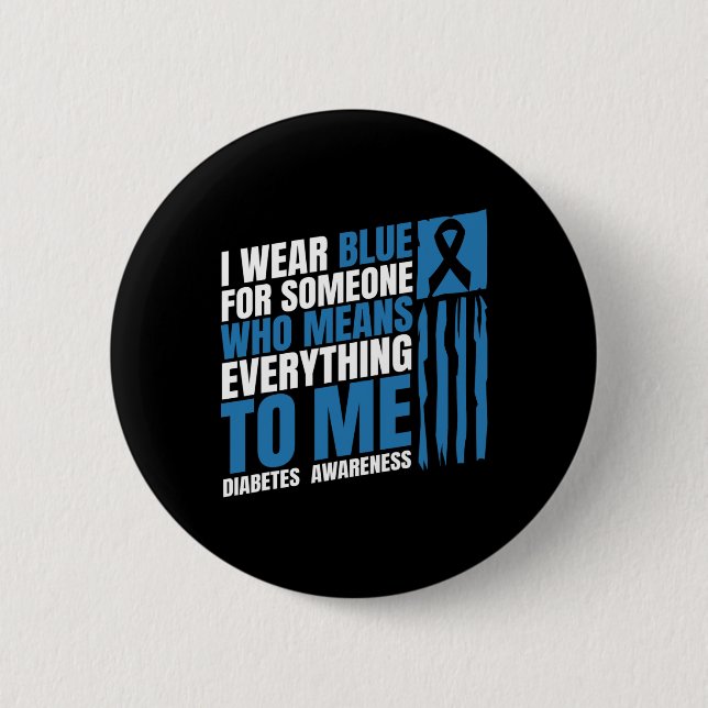 Diabetes Awareness Month Messy Bun Mother T1 T2  Button (Front)