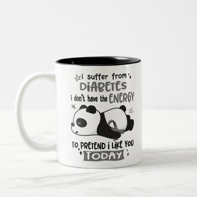 Diabetes Awareness Month Ribbon Gifts Two-Tone Coffee Mug (Left)