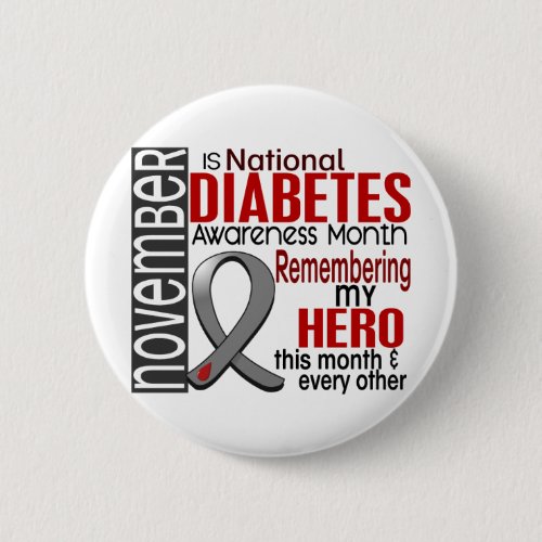 Diabetes Awareness Month Ribbon I22 Pinback Button