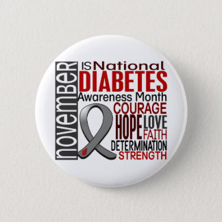 Diabetes Awareness Month Ribbon I2.3 Pinback Button