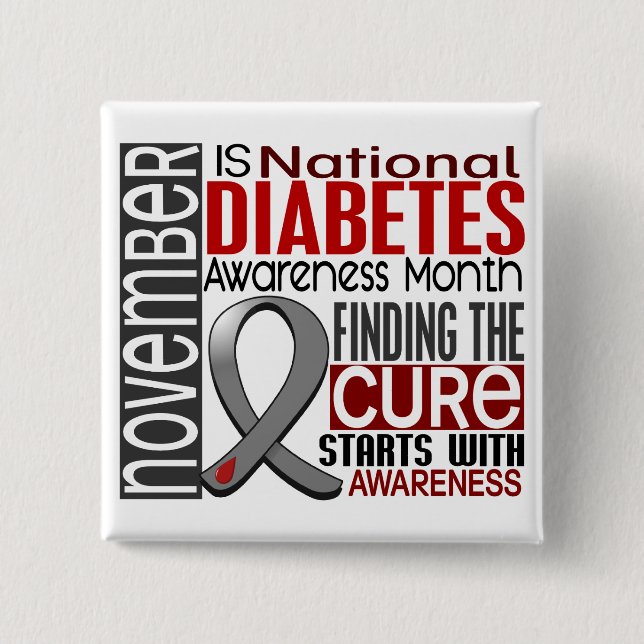 Diabetes Awareness Month Ribbon I2.5 Button (Front)