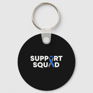 Diabetes Awareness Month Support Squad Blue Ribbon Keychain