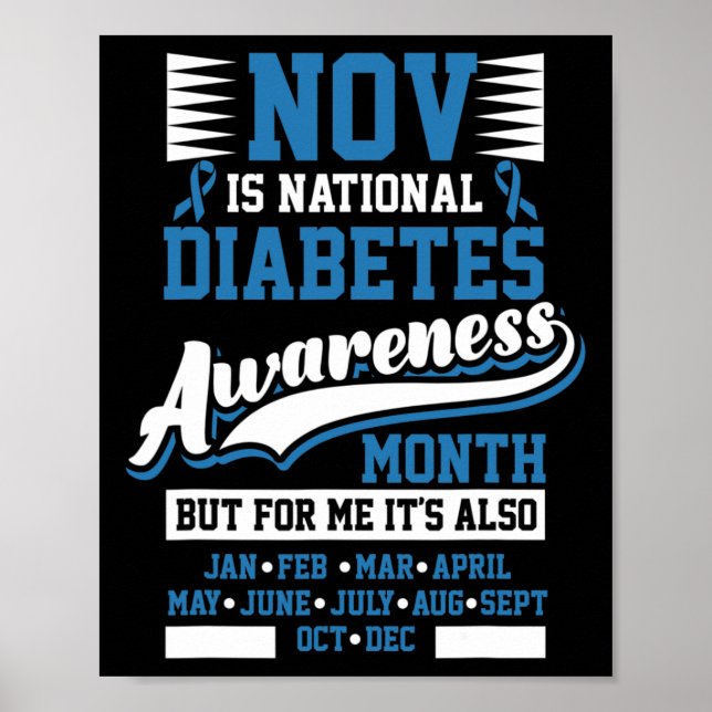 Diabetes Awareness Month T1 T2  Poster (Front)
