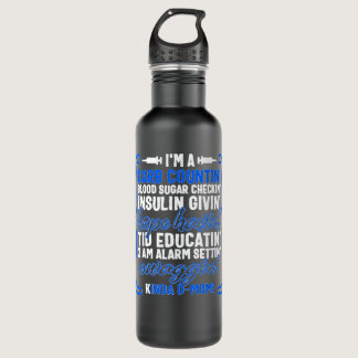 Diabetes Awareness Month T1D Warrior Diabetic Carb Stainless Steel Water Bottle