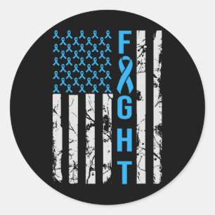 Diabetes Awareness N Usa Flag Distressed For Type Classic Round Sticker