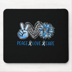 Diabetes Awareness Peace Love Cure Leopard Blue Su Mouse Pad