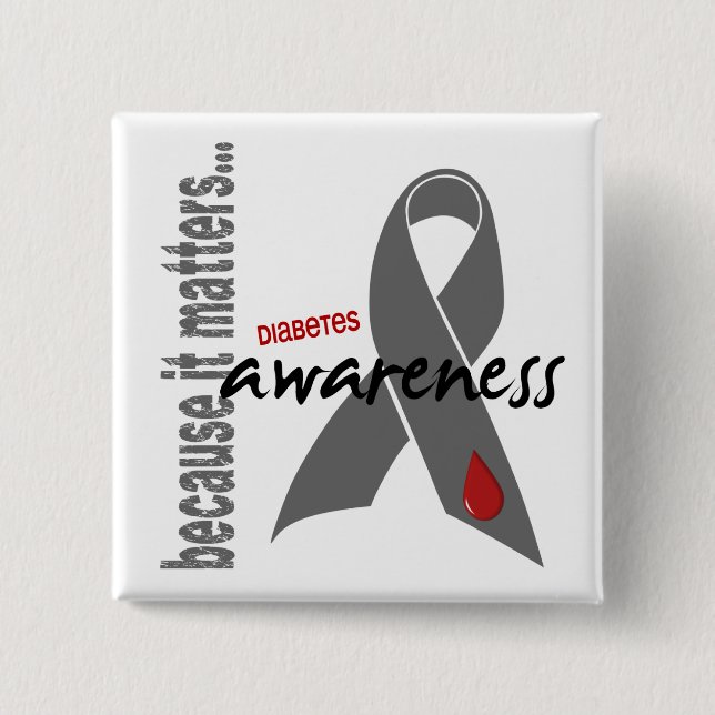 Diabetes Awareness Pinback Button (Front)