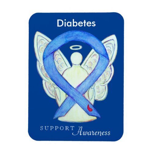 Diabetes Awareness Ribbon Angel Art Fridge Magnet