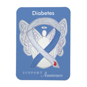Diabetes Awareness Ribbon Angel Art Fridge Magnets