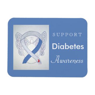 Diabetes Awareness Ribbon Angel Custom Magnet
