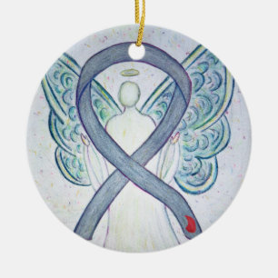 Diabetes Awareness Ribbon Angel Custom Ornament
